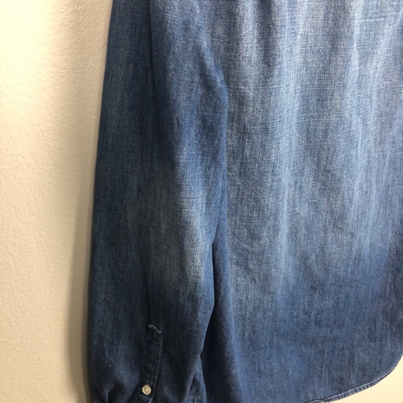 7 For All Mankind Distressed chambray shirt size S - Picture 9 of 12
